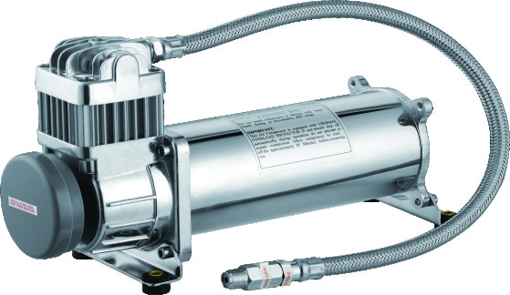 200PSI เครื่องอัดอากาศในรถยนต์ Chrome เดี่ยว 12v, ระบบกันสะเทือนแบบ Air Ride สำหรับรถบรรทุก