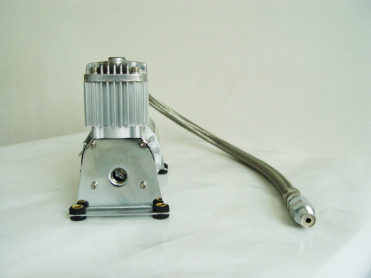 วาล์วตรวจสอบอินไลน์สีเงิน 130 PSI 12V Airbag Air Compressor Chrome Material