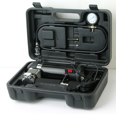 12v Black Chrome Metal Potable 3 In 1 Vehicle Air Compressors Kits สำหรับรถยนต์