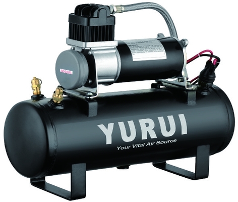ราคาดี ชุดแหล่งอากาศ 12V 150PSI ระบบอากาศออนบอร์ดถัง 1.5 แกลลอนโลหะสีดำสำหรับอัตราเงินเฟ้อที่รวดเร็ว ออนไลน์