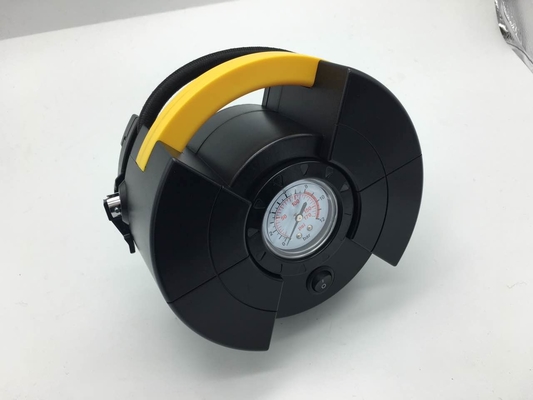DC12V Car Air Inflator Compressor พร้อมมาตรวัดสำหรับยางต่างๆสีดำและสีเหลือง