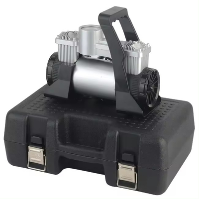 รถยนต์ยาง inflator Dc 12v โลหะแรงกด Auto Air Compressor ด้วยกล่องพลาสติก