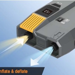 ปั๊มไฟฟ้า SUP ที่เร็วที่สุด 12V และสายไฟฟ้า AC Inflate Deflate เหมือนฉลามสูงถึง 20psi ด้วยจอดิจิตอลอัตโนมัติ