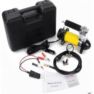 เครื่องอัดอากาศแรงกระแทก 12v ปริมาณสูงสีเหลืองเครื่องอัดอากาศแบบสามในหนึ่งเดียว