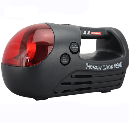 เครื่องอัดอากาศแบบพกพาสีดำและสีแดงสำหรับรถยนต์ Three In One Type 12v 280 Psi