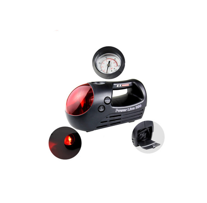 เครื่องอัดอากาศแบบพกพาสีดำและสีแดงสำหรับรถยนต์ Three In One Type 12v 280 Psi