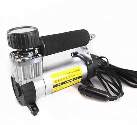 ปั๊มลมแบบพกพา Silver Black Heavy Duty 12v 140 Psi สำหรับรถยนต์