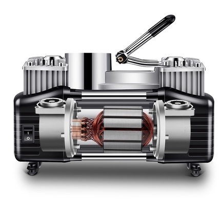 เครื่องบดอากาศรถยนต์โลหะสองกลม DC12Volt พร้อมเครื่องวัดแรงดัน