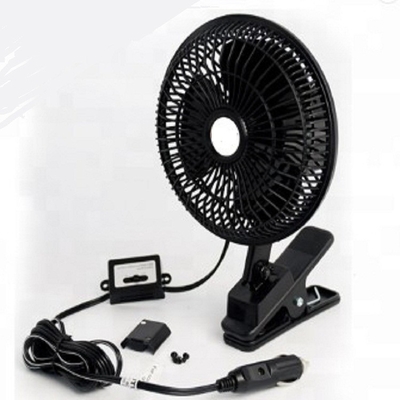 พัดลมระบายความร้อนรถยนต์สีดำวัสดุพลาสติก 12v / 24v พร้อมตัวป้องกันโลหะครึ่งหนึ่ง