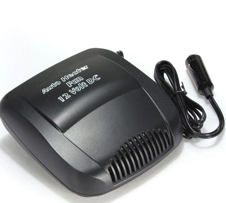 เครื่องทำความร้อนในรถยนต์แบบพกพาไฟฟ้าขนาดเล็ก 150w วัสดุพลาสติกสีดำพร้อมสวิตช์