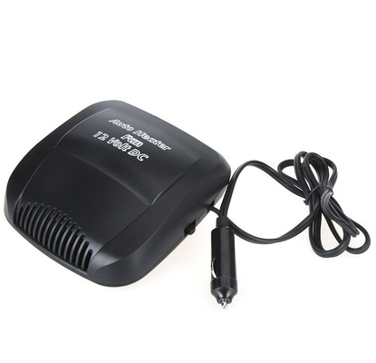 พัดลมเครื่องทำความร้อนในรถยนต์แบบพกพาพลาสติกสีดำ 150w บริการ Oem รับประกันหนึ่งปี
