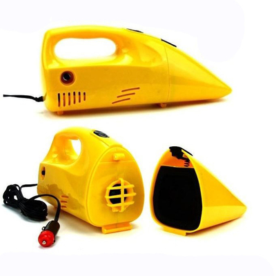 เครื่องดูดฝุ่นในรถยนต์แบบพกพาสีเหลืองพร้อมไฟที่จุดบุหรี่ 12v Dc 35w - 60w