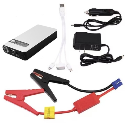 เครื่องสตาร์ทฉุกเฉินแบบพกพา 12V พร้อมไฟฉาย LED และเครื่องวัดแรงดันลมยาง