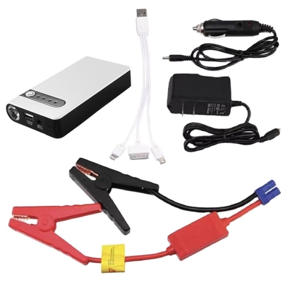 เครื่องสตาร์ทฉุกเฉินแบบพกพา 12V พร้อมไฟฉาย LED และเครื่องวัดแรงดันลมยาง