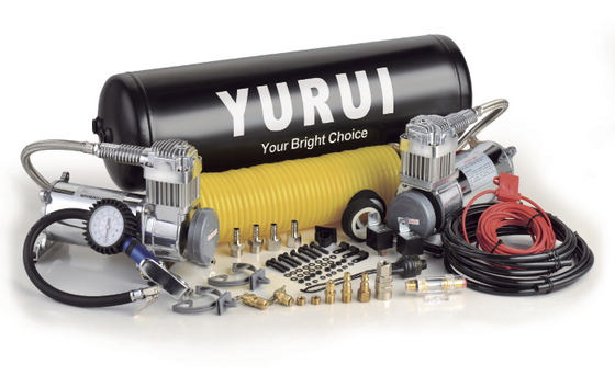 ระบบอากาศบนเครื่องแบบสองแบบ DC12v โครม สีดํา ถังอากาศกันน้ํา