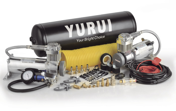ราคาดี เครื่องอัดอากาศแบบออนบอร์ดแบบเหล็กคู่สำหรับรถบรรทุกคอมเพรสเซอร์ 12v พร้อมถัง ออนไลน์