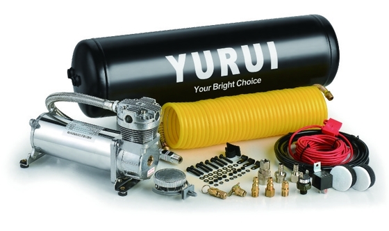 คุณภาพ Dc 12v Chrome Car Air Suspension Compressor System Kit Offroad สําหรับรถบรรทุกที่มีถัง โรงงาน