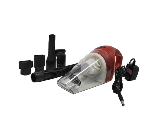 เครื่องดูดฝุ่นรถยนต์แบบพกพาที่ไม่มีการบันทึก 12v Dc สีแดงและสีขาว
